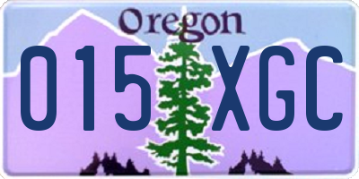 OR license plate 015XGC