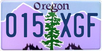 OR license plate 015XGF