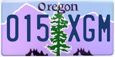 OR license plate 015XGM