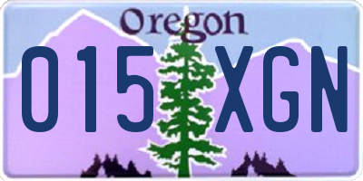 OR license plate 015XGN