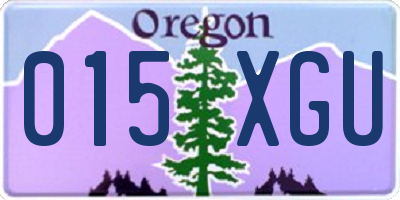 OR license plate 015XGU