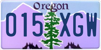 OR license plate 015XGW