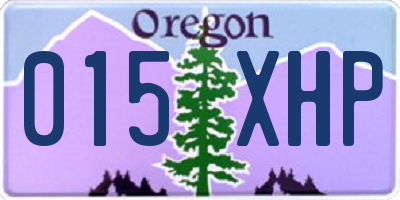OR license plate 015XHP
