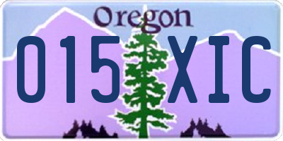 OR license plate 015XIC