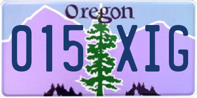 OR license plate 015XIG