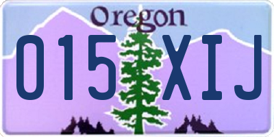 OR license plate 015XIJ