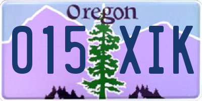 OR license plate 015XIK