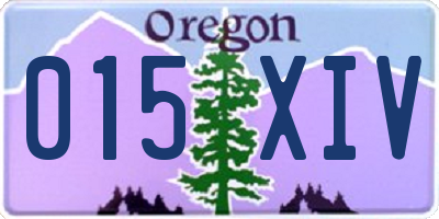 OR license plate 015XIV