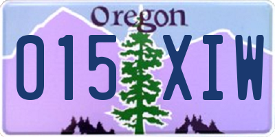 OR license plate 015XIW