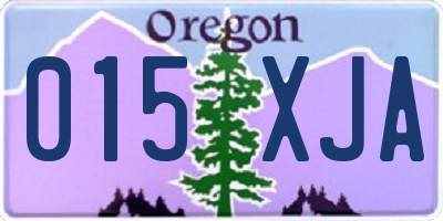 OR license plate 015XJA