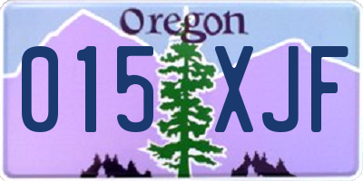 OR license plate 015XJF