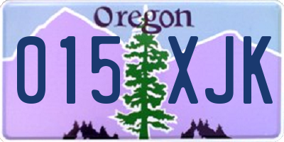 OR license plate 015XJK