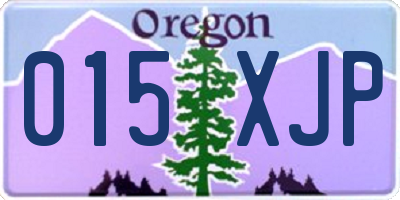 OR license plate 015XJP