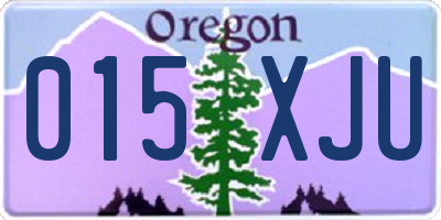 OR license plate 015XJU