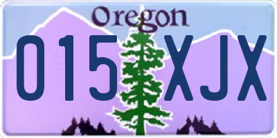 OR license plate 015XJX