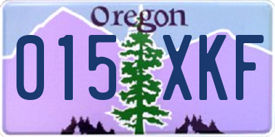 OR license plate 015XKF
