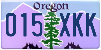 OR license plate 015XKK