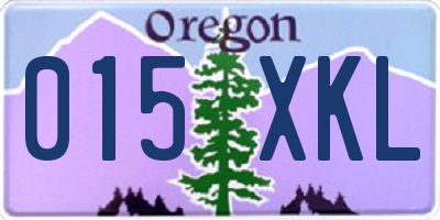 OR license plate 015XKL