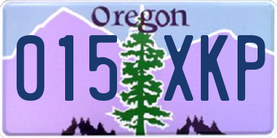OR license plate 015XKP