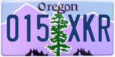 OR license plate 015XKR
