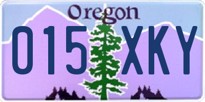 OR license plate 015XKY