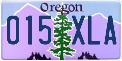 OR license plate 015XLA
