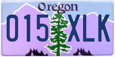 OR license plate 015XLK