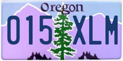 OR license plate 015XLM