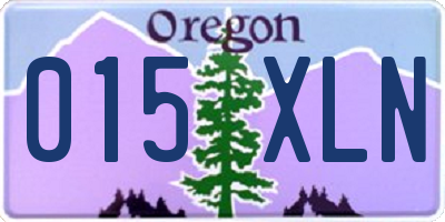 OR license plate 015XLN
