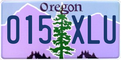 OR license plate 015XLU