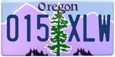 OR license plate 015XLW