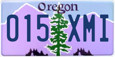 OR license plate 015XMI