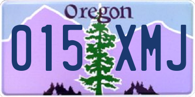 OR license plate 015XMJ
