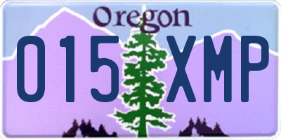 OR license plate 015XMP