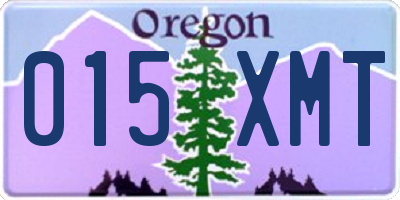 OR license plate 015XMT