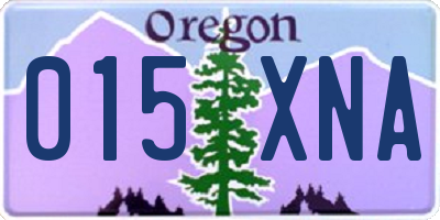 OR license plate 015XNA