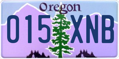OR license plate 015XNB