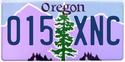 OR license plate 015XNC
