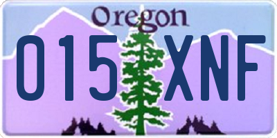 OR license plate 015XNF