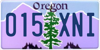 OR license plate 015XNI