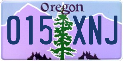 OR license plate 015XNJ