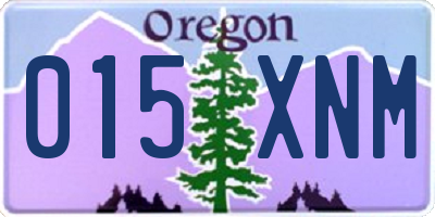 OR license plate 015XNM