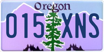 OR license plate 015XNS