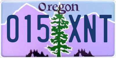 OR license plate 015XNT