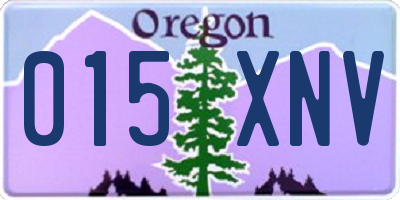 OR license plate 015XNV