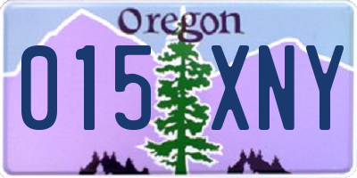 OR license plate 015XNY
