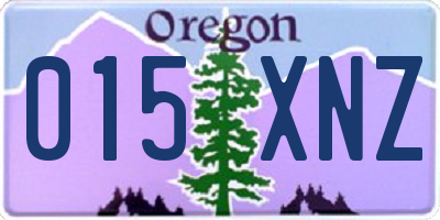 OR license plate 015XNZ
