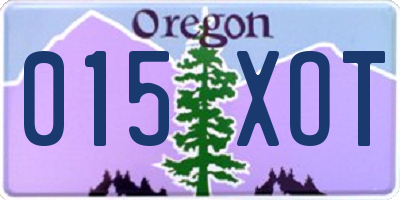 OR license plate 015XOT