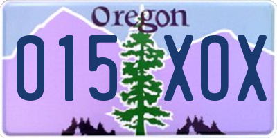 OR license plate 015XOX