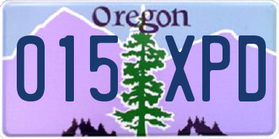 OR license plate 015XPD